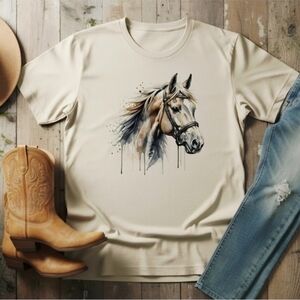 Watercolor Horse Graphic Tee | Western Cowgirl Shirt | Equestrian Horse Lover